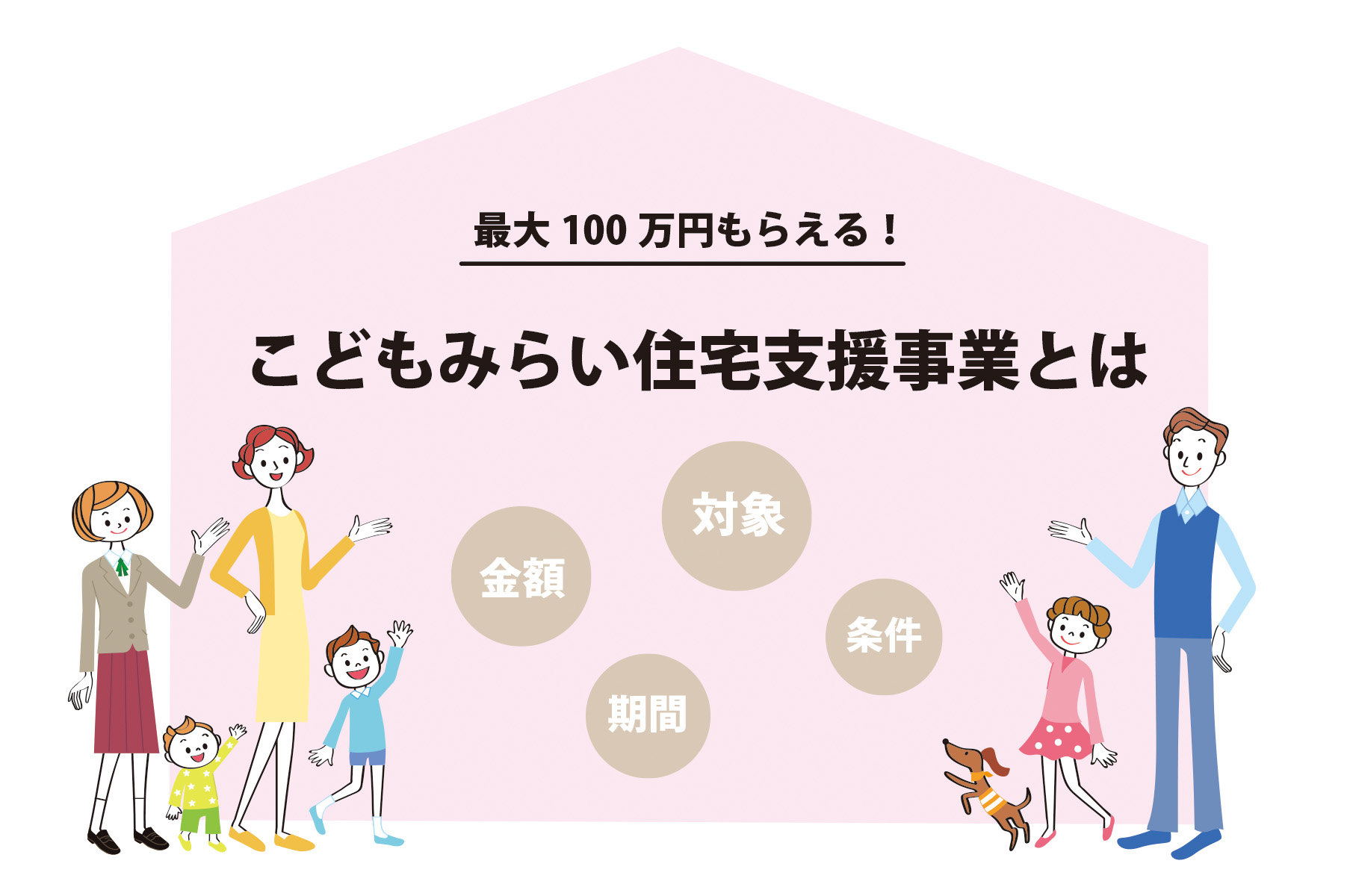 こどもみらい住宅支援事業とは？新築で最大100万円がもらえる！