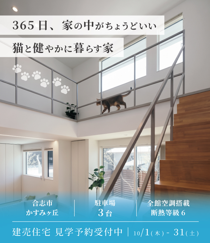 【合志市】365日、家の中がちょうどいい　猫と健やかに暮らす家